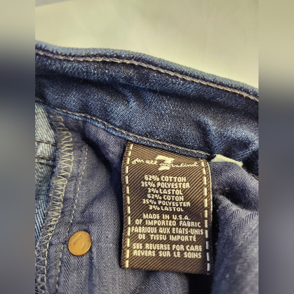 7 For All Mankind Dark Blue Flare Jeans - Picture 7 of 13